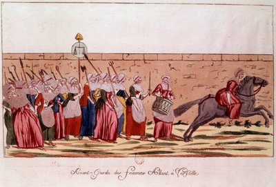 Rivoluzione francese del 1789: avanguardia delle donne in marcia verso Versailles il 5 ottobre 1789. Incisione del XVIII secolo. Parigi, B.N. da Unknown artist
