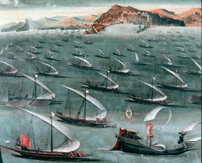 Flotta francese al largo della città di Genova da Unknown artist