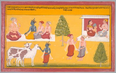 Amici di Krishna, foglio 163 da un Bhakti Ratnavali di Vishnu Puri da Unknown artist