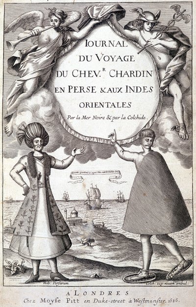 Frontespizio di "Diario del Viaggio del Cavaliere Chardin, Persia e Indie Orientali, dal Mar Nero e la Colchide" da Unknown artist