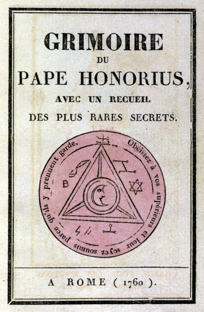 Frontespizio del grimorio di Papa Onorio usato per evocare demoni da Unknown artist