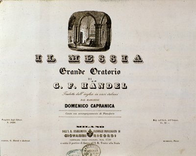 Frontespizio della partitura 