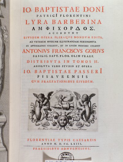 Frontespizio di La Lyra Barberina (incisione) da Unknown artist