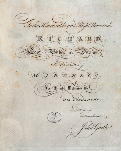 Frontespizio di "I salmi" di Benedetto Marcello da Unknown artist
