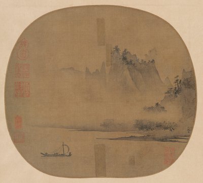 Vela piena sul fiume nebbioso da Unknown artist