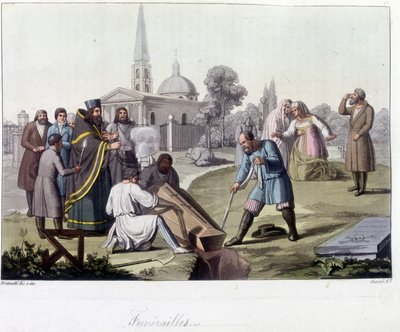Funerale secondo il rito ortodosso in Russia - in "Il Costume Antico e Moderno" da Unknown artist
