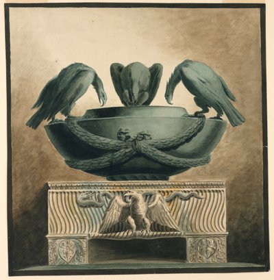 Vaso funerario con tre da Unknown artist