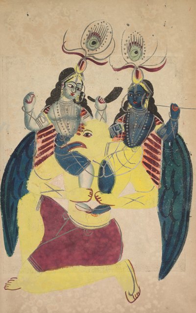 Garuda che Porta Balarama e Krishna da Unknown artist