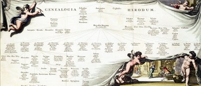 Genealogia di Erode I il Grande (73 a.C.-4 a.C.), Re di Giudea - in "Palestina" di Hadriani Relandi da Unknown artist