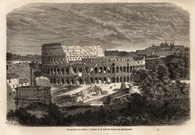 Vista generale del Colosseo, a Roma, anfiteatro Flavio completato nell