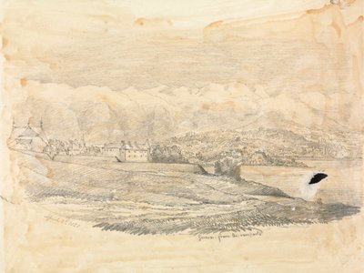 Ginevra con montagne in lontananza da Unknown artist