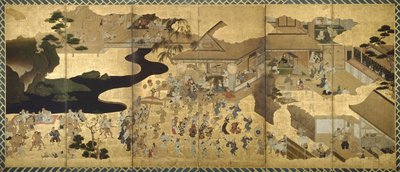 Scene di genere (Fūzoku byōbu) da Unknown artist