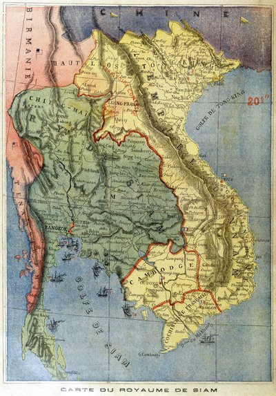 Carta geografica del regno del Siam - in "Le petit journal" da Unknown artist