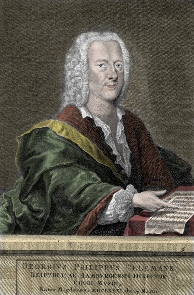 Georg Philipp Telemann (1681-1767), compositore tedesco da Unknown artist