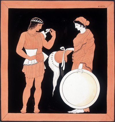 Mitologia Greca: Andromaca Presenta le Armi al Marito da Unknown artist