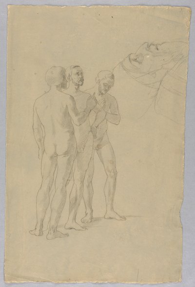 Gruppo di tre nudi maschili da Unknown artist
