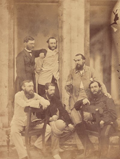 [Ritratto di gruppo di ufficiali militari, India] da Unknown artist