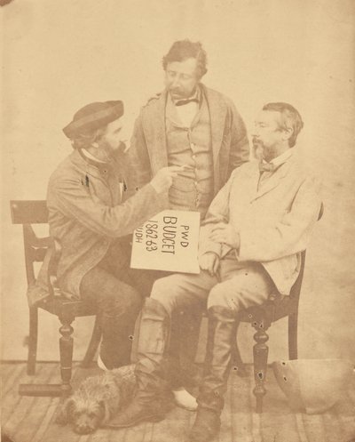 [Ritratto di gruppo di tre uomini, India] da Unknown artist