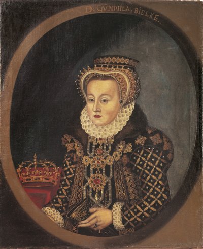 Gunilla Bielke, regina consorte di Svezia e Finlandia - Ritratto di Gunilla Bielke (1568-1597), Regina di Svezia, Anonimo. Olio su tela da Unknown artist