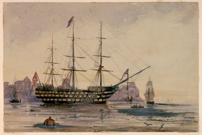 HMS Victory Porto di Portsmouth, 24 ottobre 1858 da Unknown artist