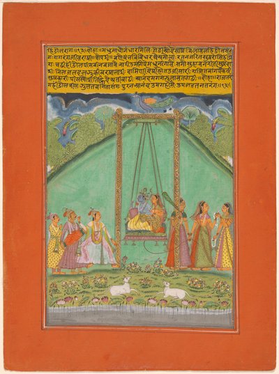 Hindol Raga, pagina di un set di Ragas musicali (Ragamala) da Unknown artist