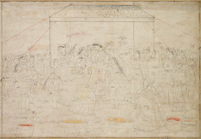Dio Indù Krishna Vestito con Abiti Femminili per il Festival di Primavera Holi da Unknown artist