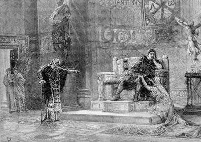 Elena chiede a Costantino il sacrificio di Fausta da Unknown artist