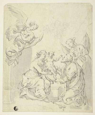 Sacra Famiglia con angeli da Unknown artist