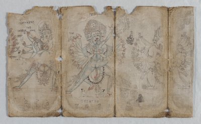 Disegni iconografici: Chakrashamvara con Vajravarahi, Hevajra con Nairatmya, e Yamantaka (verso) da Unknown artist