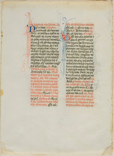 Foglio di manoscritto miniato da Unknown artist