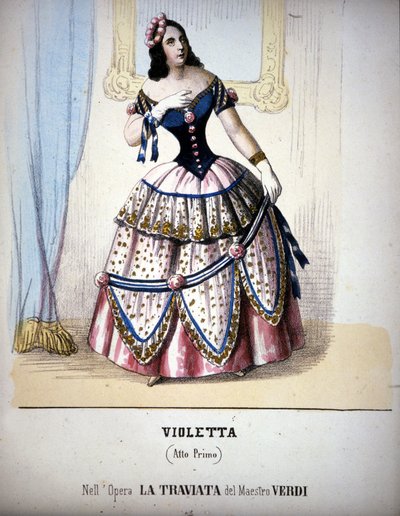 Illustrazione del personaggio di Violetta Valéry nella 