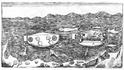 Illustrazione della fine del XVIII secolo su come navigare sott