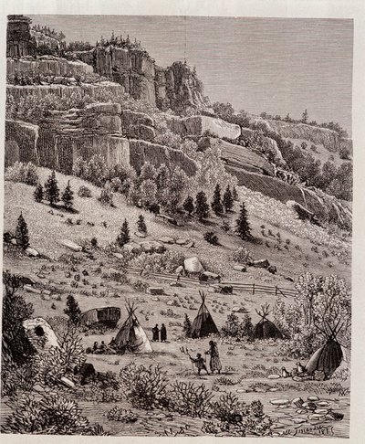 Accampamento indiano nella foresta di Kaibab, USA - in "Tour du Monde" da Unknown artist