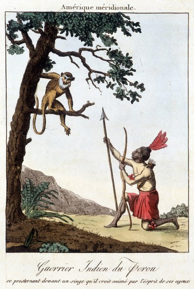 Guerriero indiano del Perù (Inca) - incisione da Unknown artist