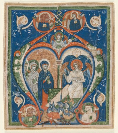 Iniziale A [ngelus Domini descendit] da un Antifonario: Le Tre Marie al Sepolcro da Unknown artist