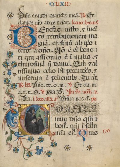 Iniziale C: San Benedetto benedice Maurus da Unknown artist