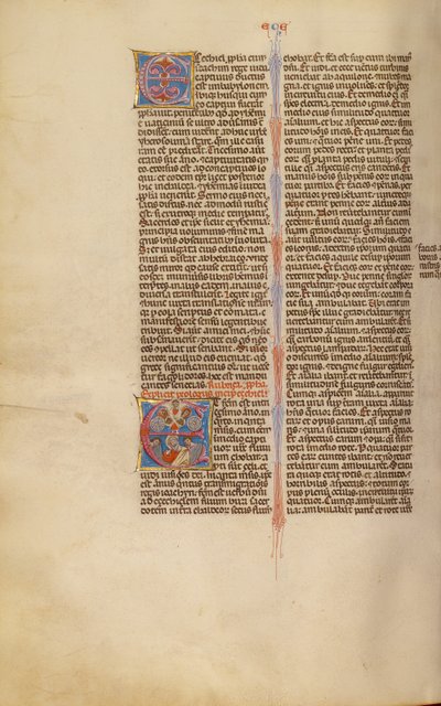 Iniziale E: La visione di Ezechiele del Tetramorfo da Unknown artist