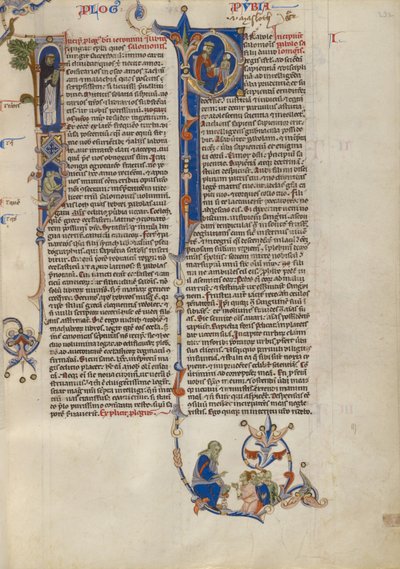 Iniziale I: frate domenicano con un libro; iniziale P: Salomone che istruisce l