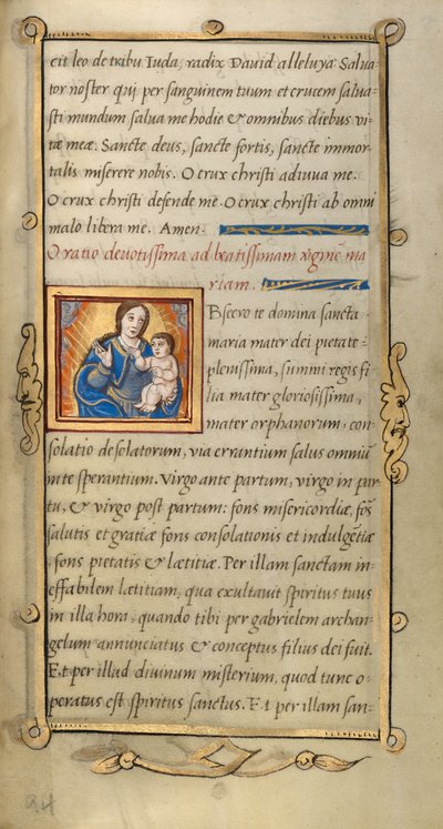 Iniziale O: La Vergine e il Bambino da Unknown artist