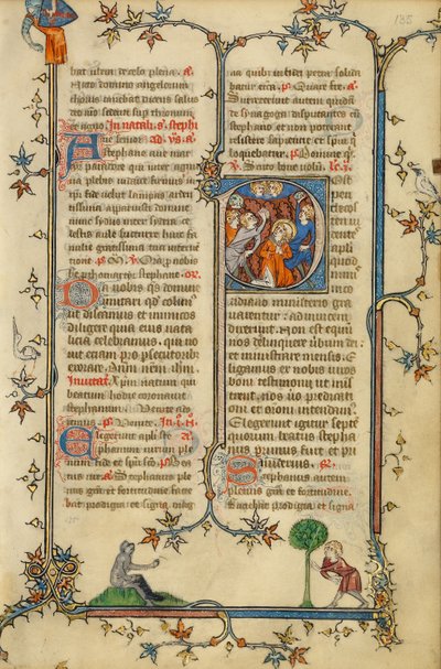 P iniziale: La lapidazione di Santo Stefano da Unknown artist