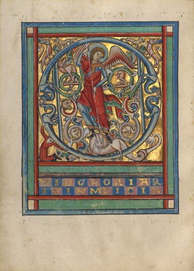 D iniziale: San Michele e il drago da Unknown artist