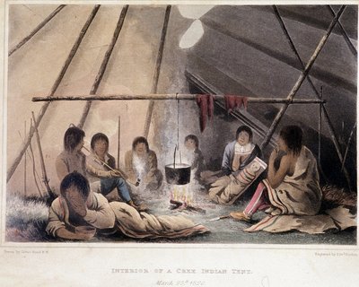 Interno di una tenda di indiani d