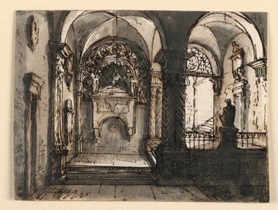 Interno di edificio ecclesiastico da Unknown artist