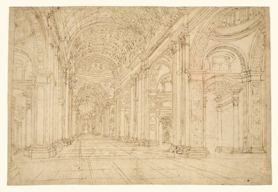 Interno della Basilica di San Pietro da Unknown artist