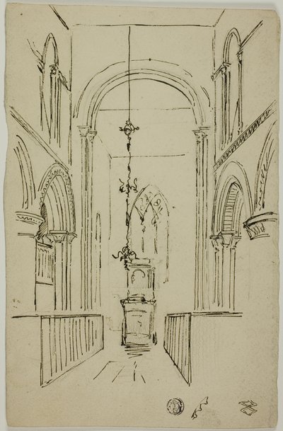 Interno di una cattedrale da Unknown artist