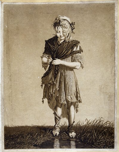 Ragazza irlandese - incisione da Unknown artist