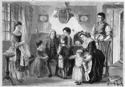 Isaac Watts (1674-1748) teologo e pedagogo inglese, compositore di inni e canti spirituali per bambini. Secondo il dipinto di Ranckley 
