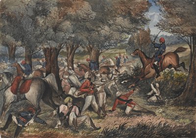 Cavalleria Jat Yeomanry a Bolwal sulla frontiera del Nepal da Unknown artist