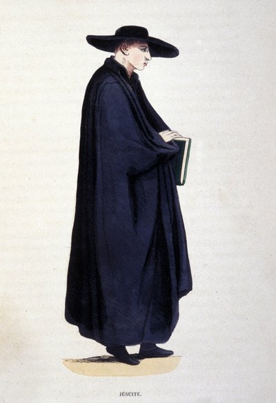 Gesuita. Incisione da un album sugli ordini religiosi, Parigi da Unknown artist