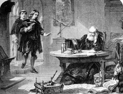 John Milton, poeta e saggista inglese (1608 - 1674) visitò Galileo Galilei (Galileo) (1564 - 1642) nella sua cella dell